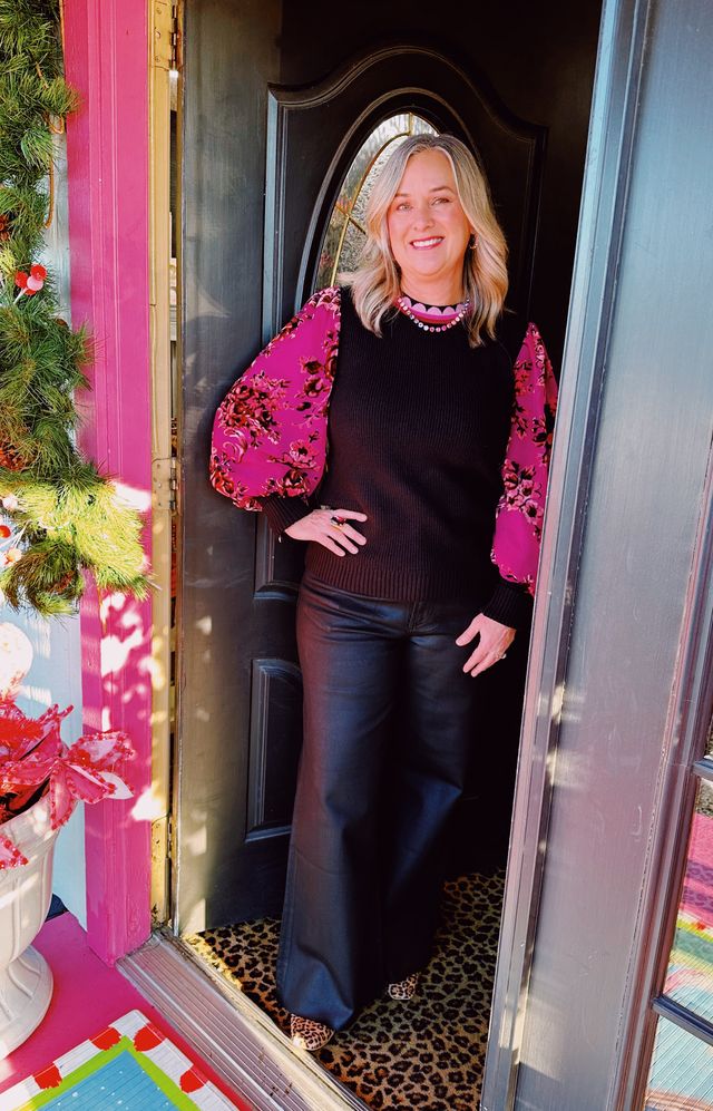 Black Purple Multi Floral Top