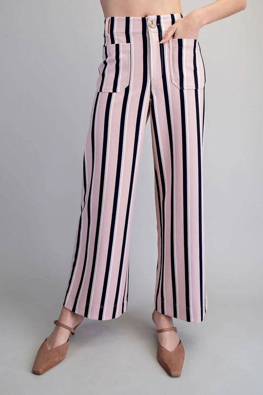 Striped Pocket Straight Leg Pant