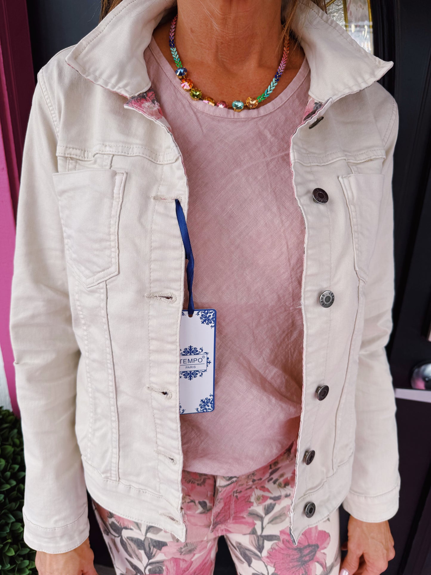 Beige/Floral Reversible Jacket