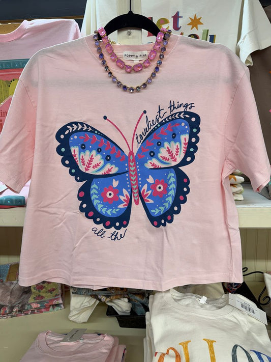Loveliest Butterfly Crop T