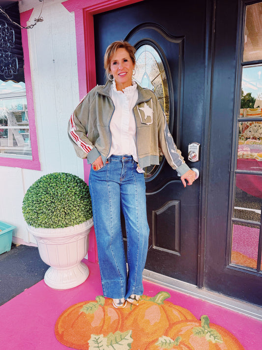 Moss Green Stars & Stripes Jacket