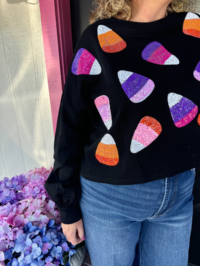 Candy Corn Sequin Sweatshirt