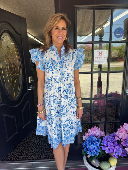 China Plate Blue Dress