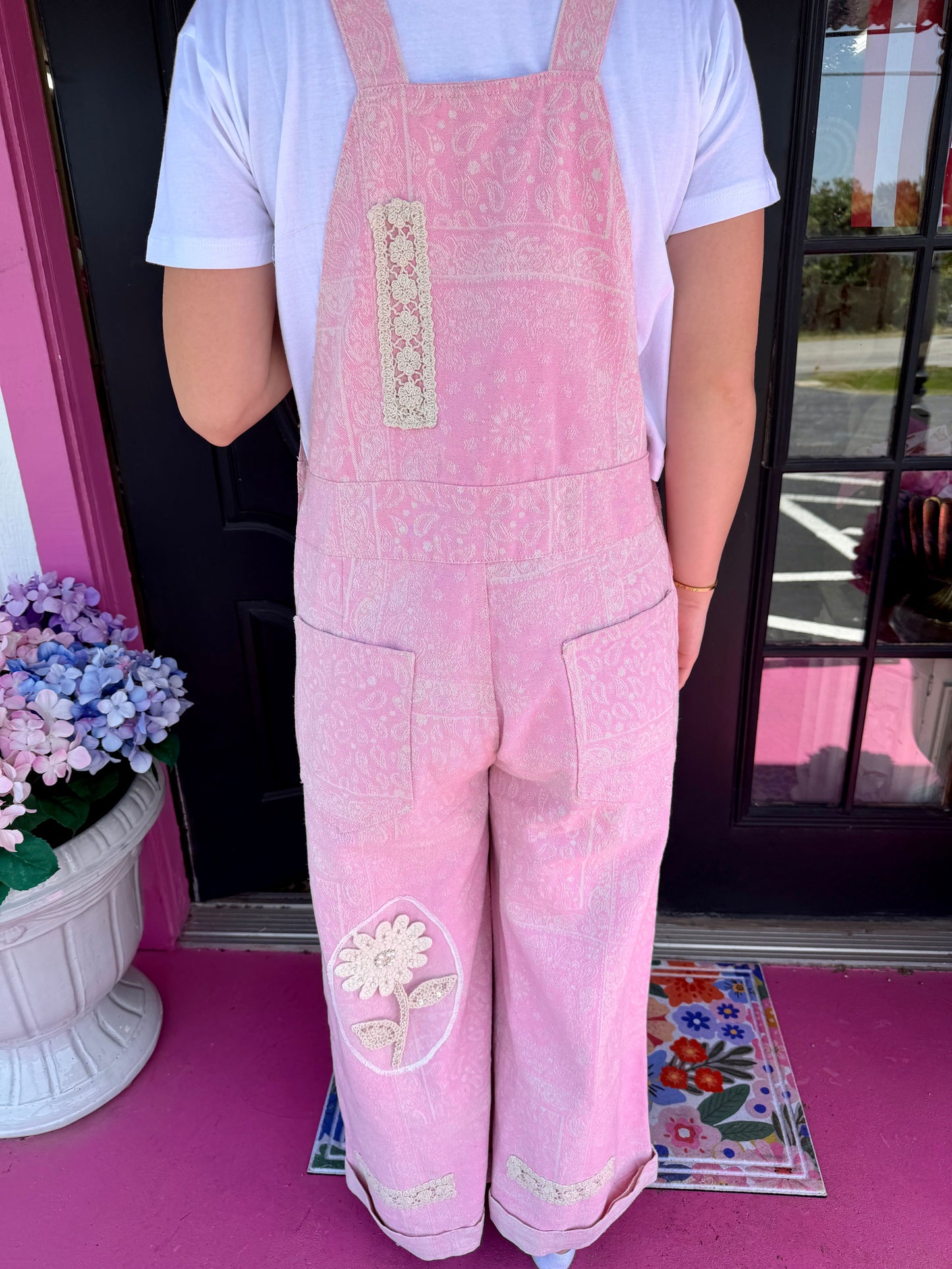 Pink Paisley Overalls