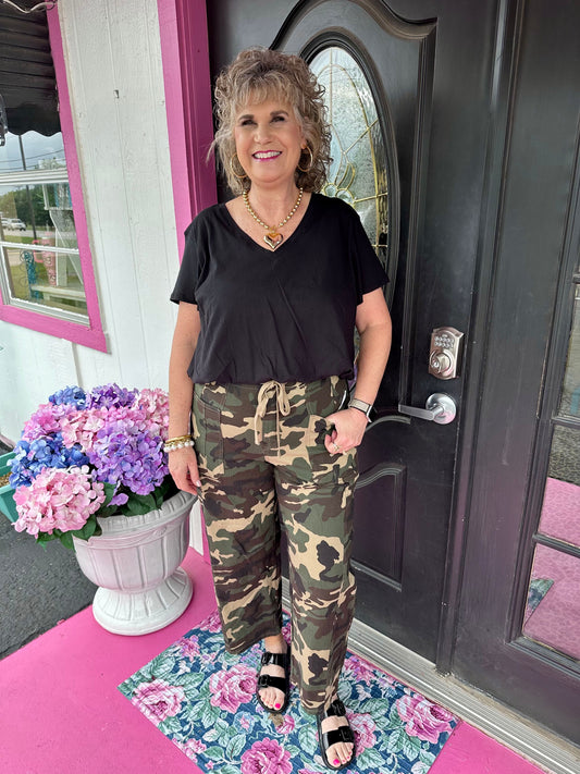 Camo Barrel Tie Jeans