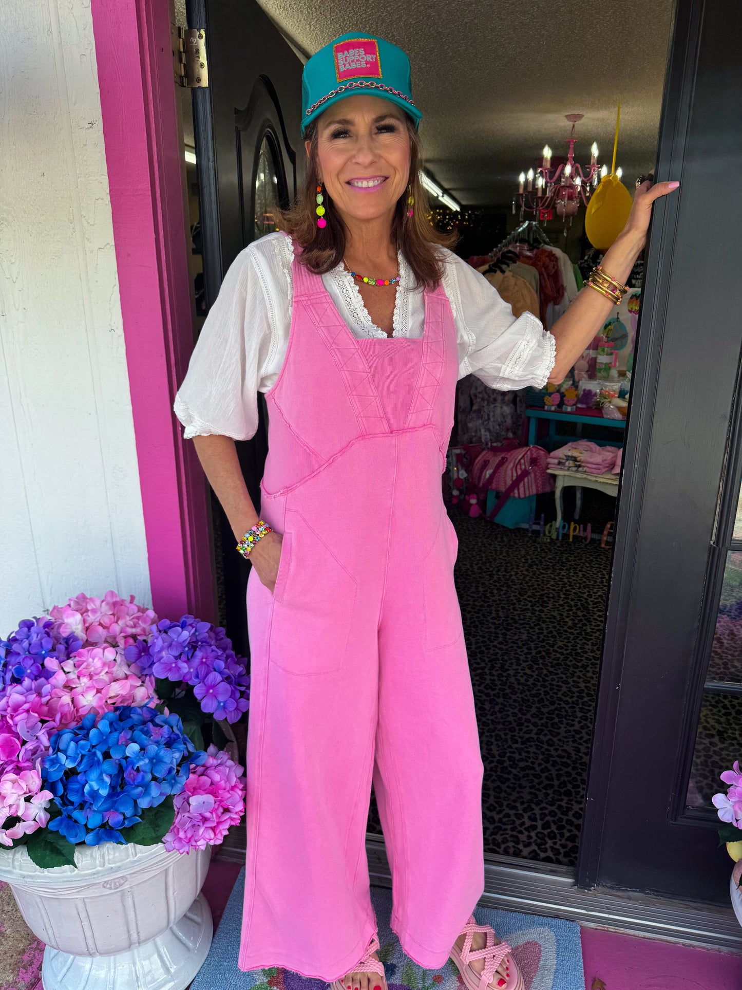 Cool Pink Terry Jumpsuit