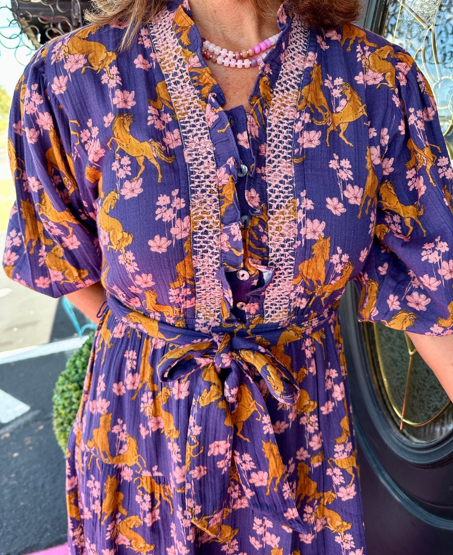 Blue Horsing Around Dress