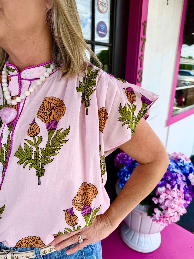 Pink Fem De La Fleur Top