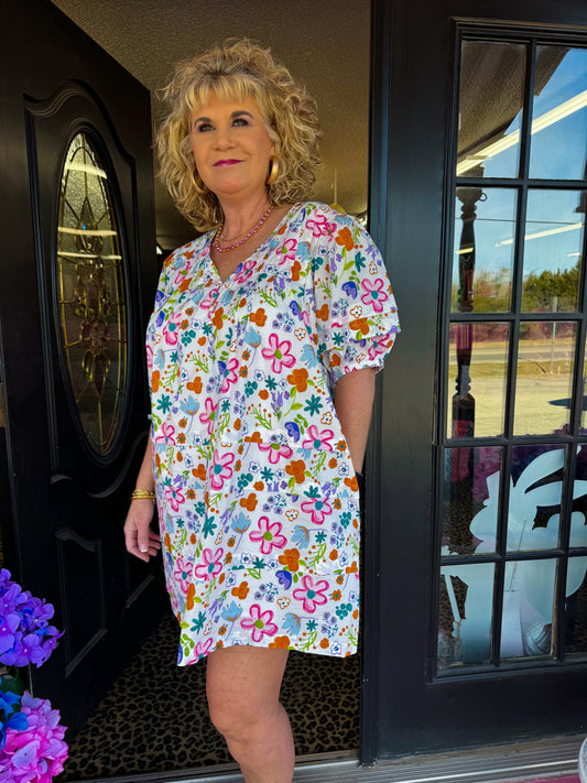 Floral Button Front Dress