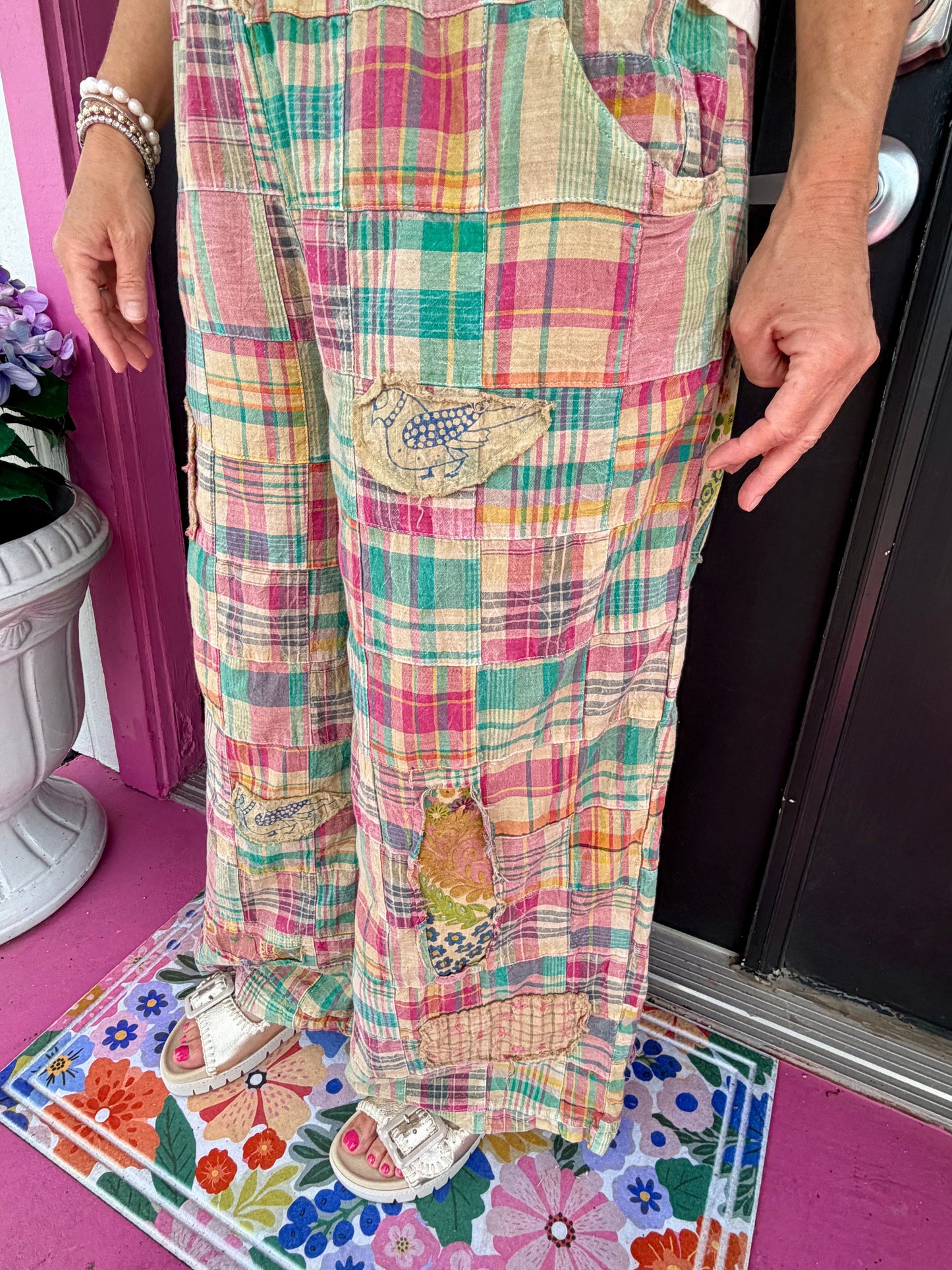 Pnk Plaid Crop Pants
