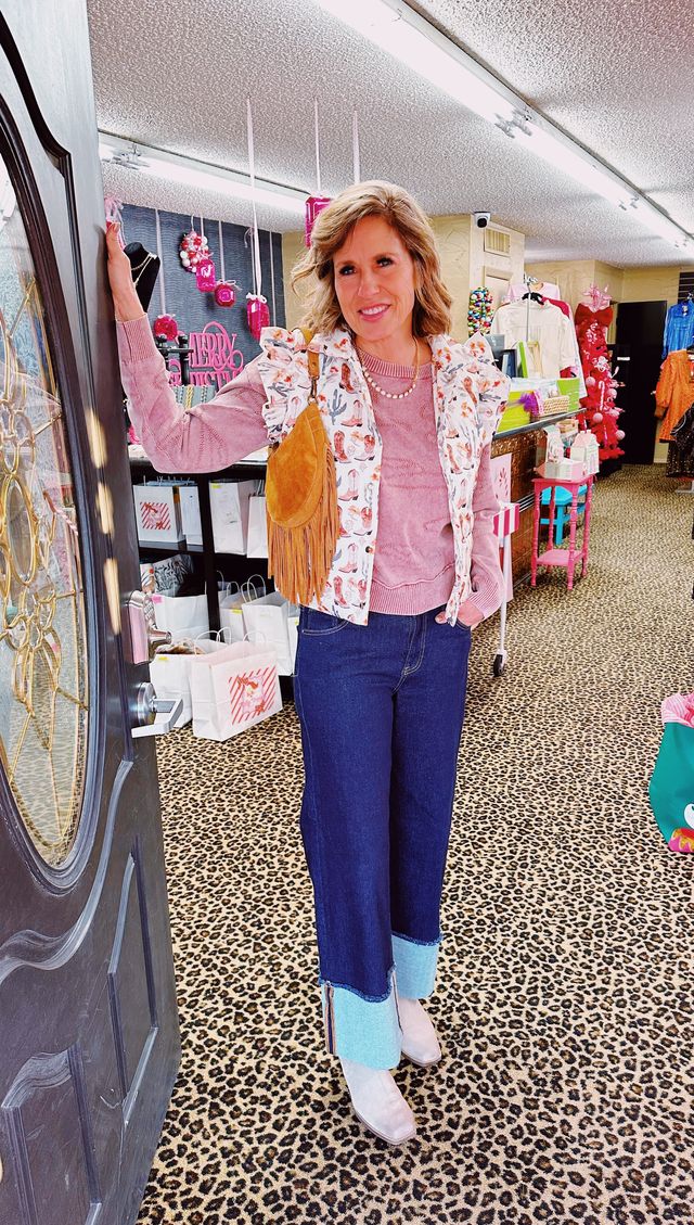 Desert Floral Ruffle Vest