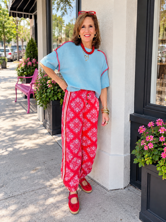 Red Paisley Genie Pants