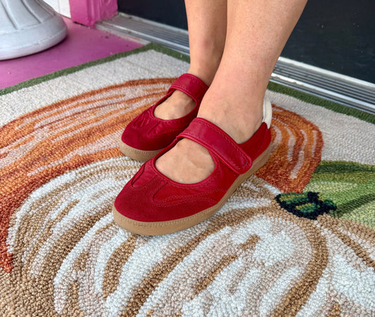 Nanet Red Leather Ballet Tennis