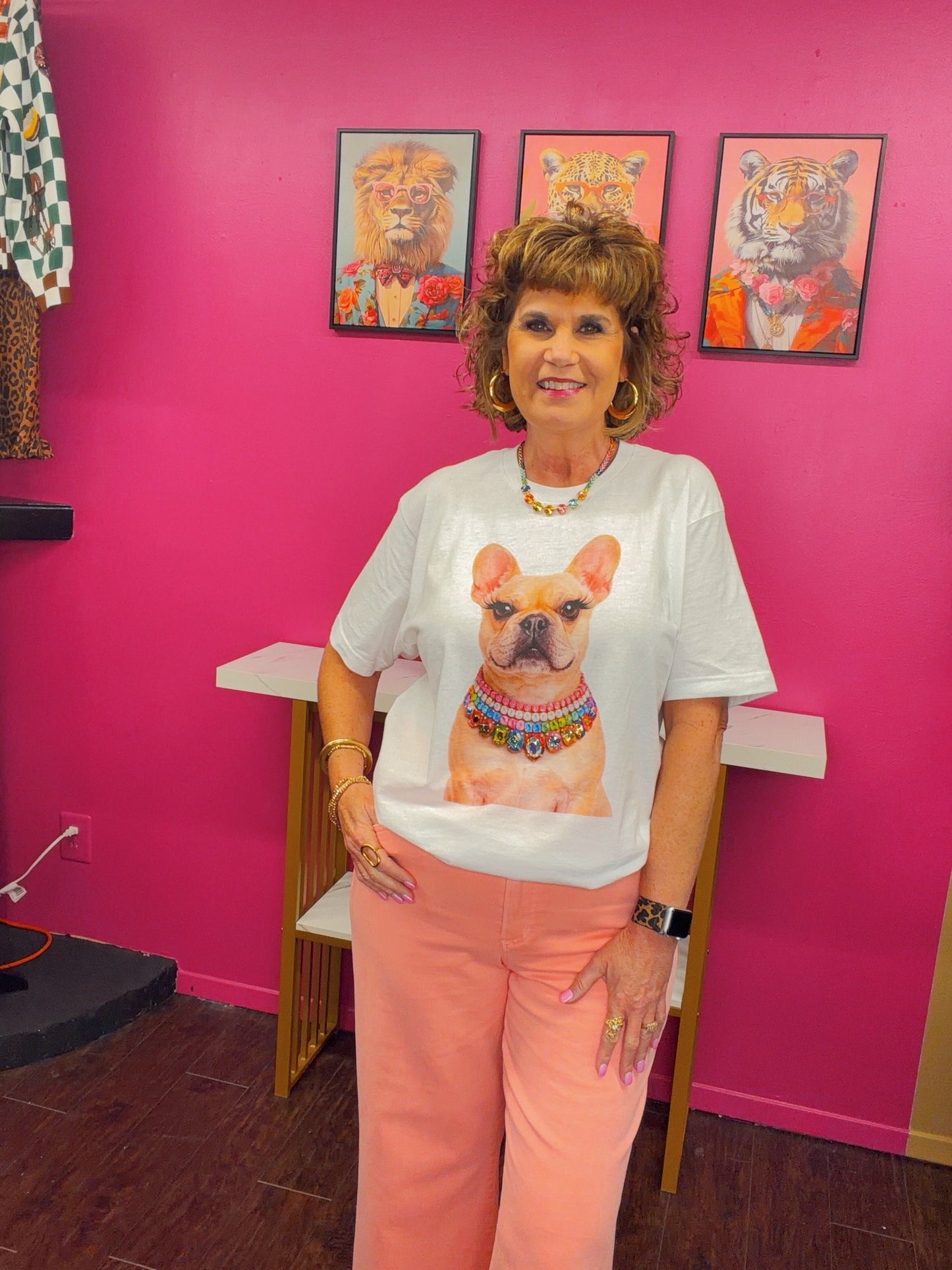 Frenchie Rhinestone Collar Tee