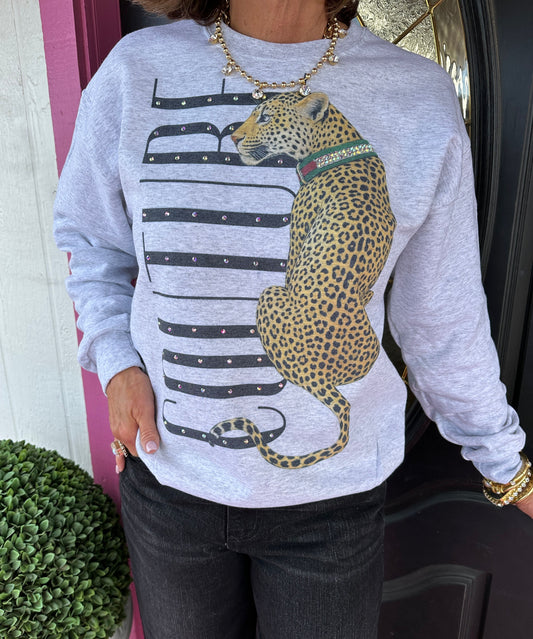 Gray Couture Leopard Sweatshirt