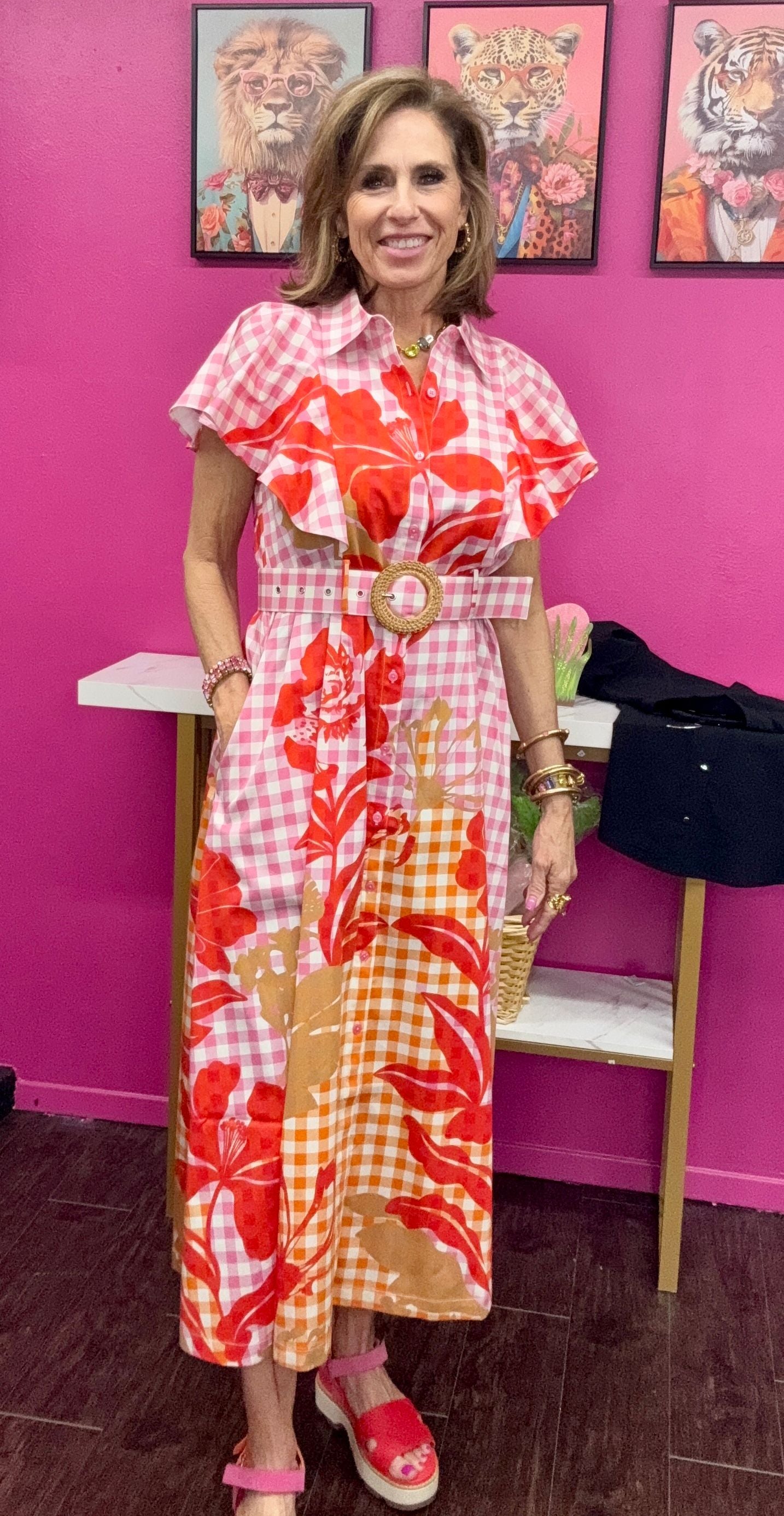 Rose Floral Picnic Dress