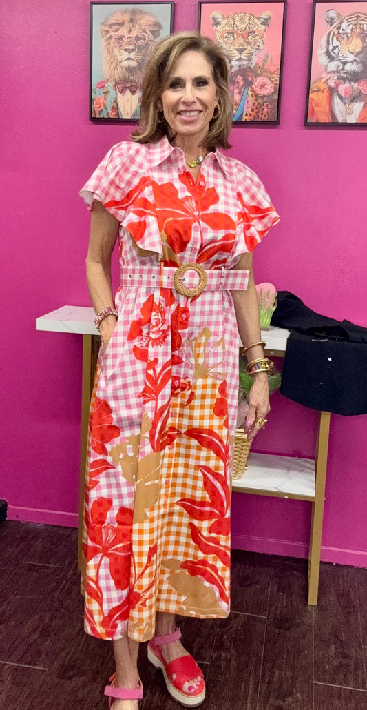 Rose Floral Picnic Dress