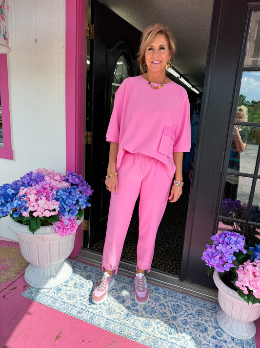 Barbie Pink Crepe Pant Set