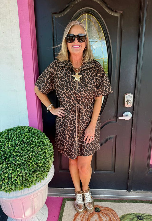 Leopard SS Drawstring Mini