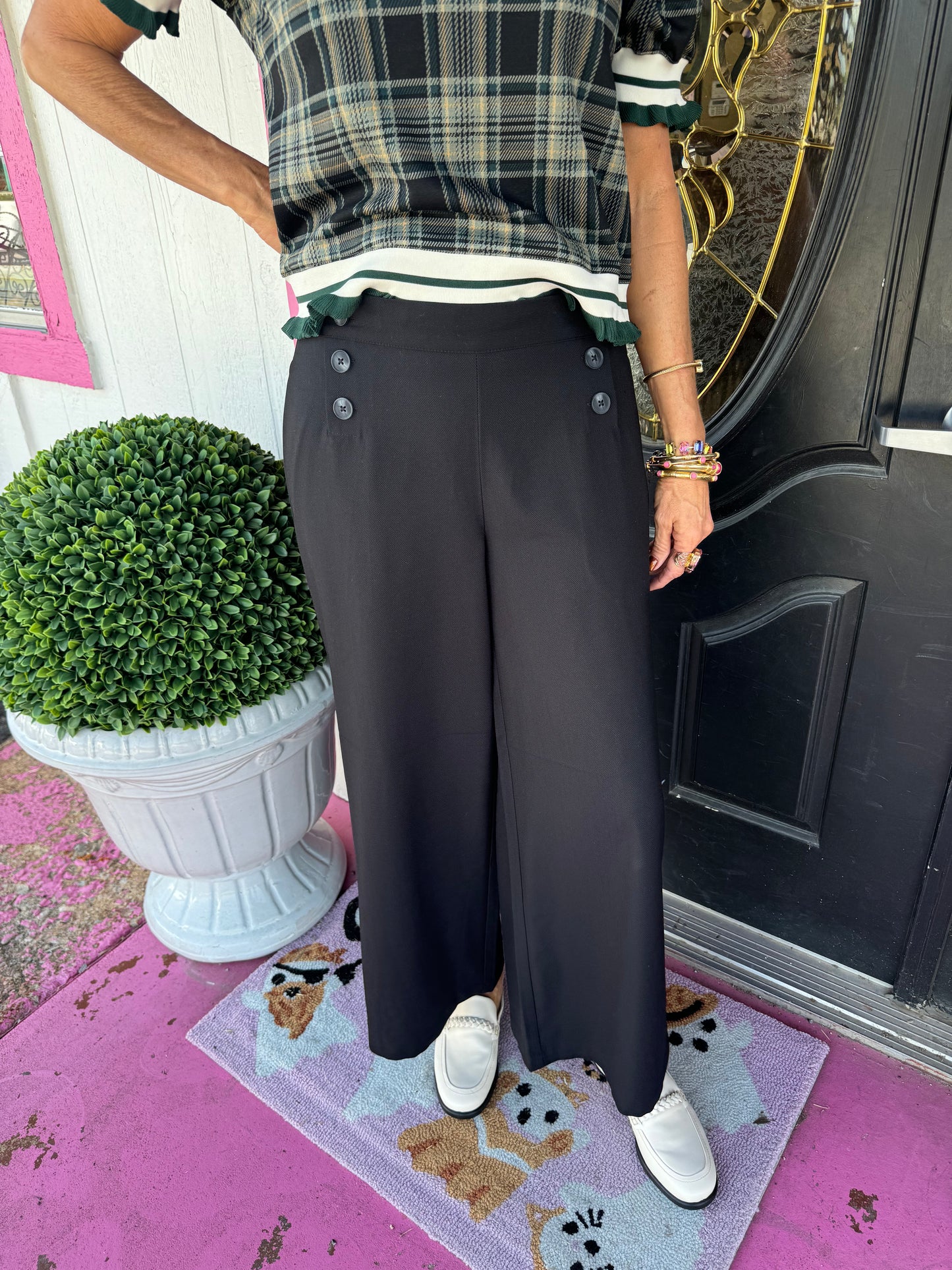 Black Sailor Wide Leg Pant