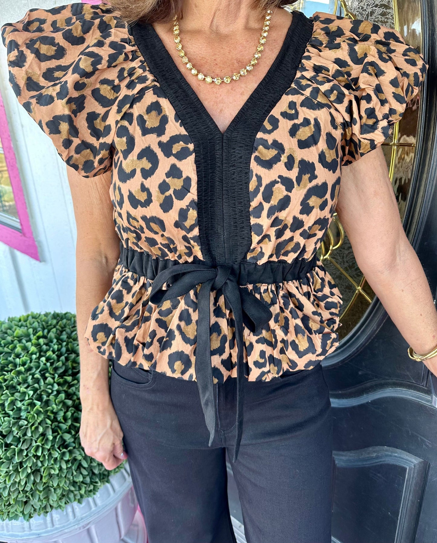 Black Cheetah Bubble Top