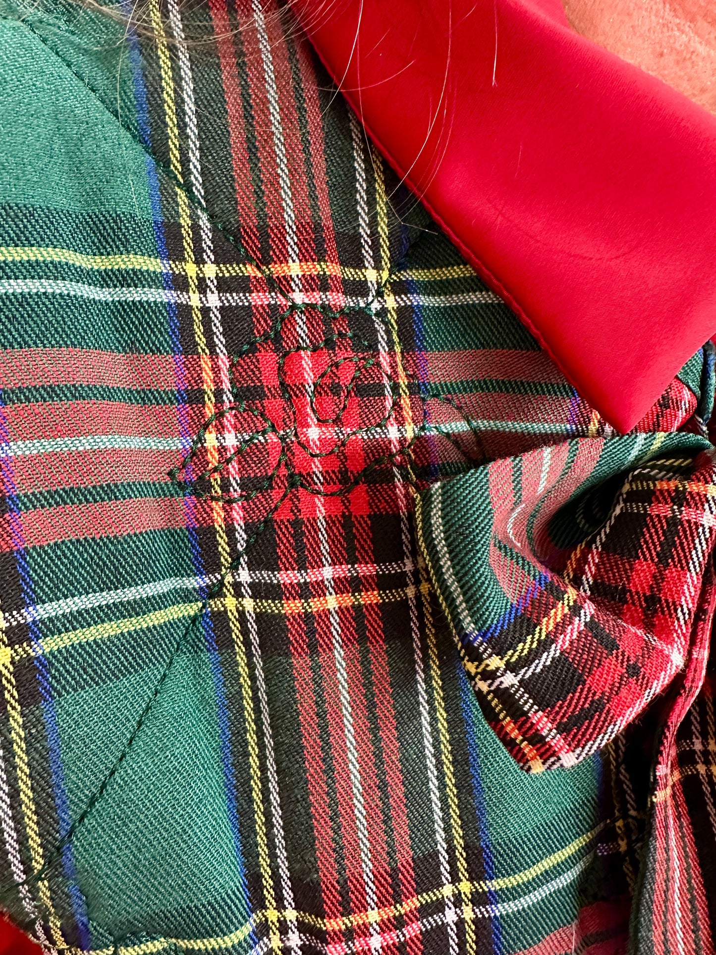 Plaid Quilted Bow Tie Vest