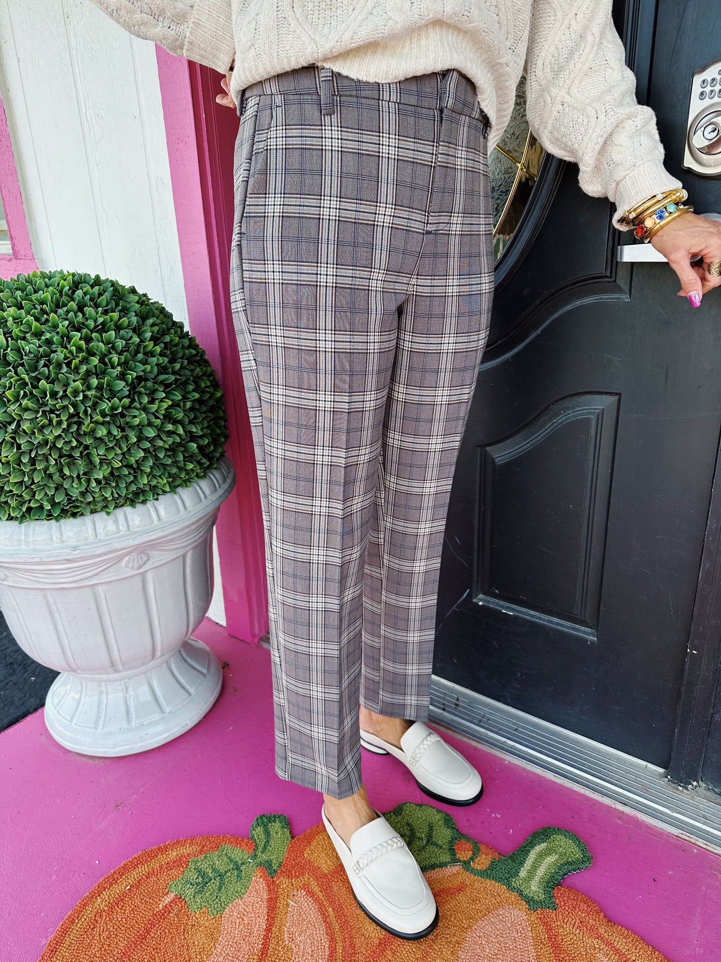 Brown/Navy Plaid Kelsey Trouser