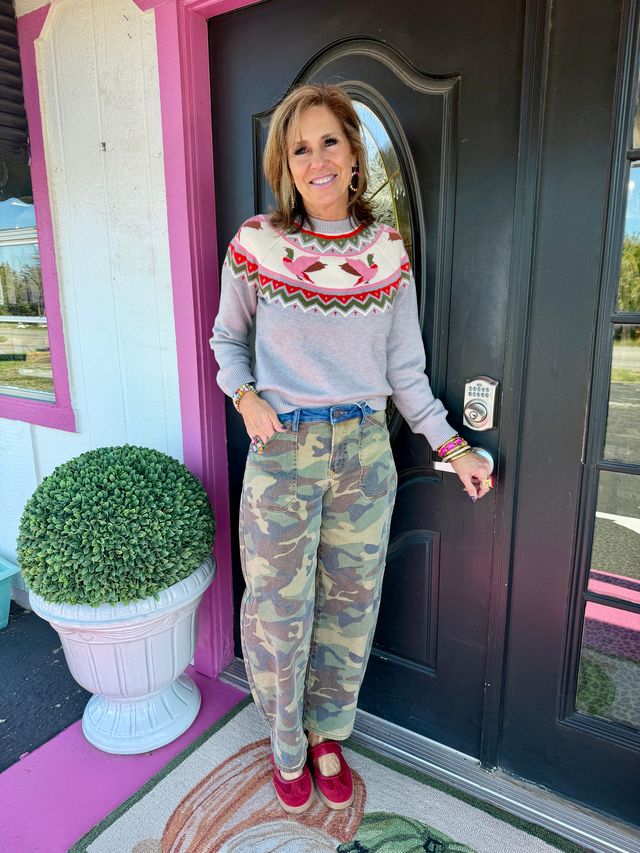 Camo Slouchy Crop Barrel Pants