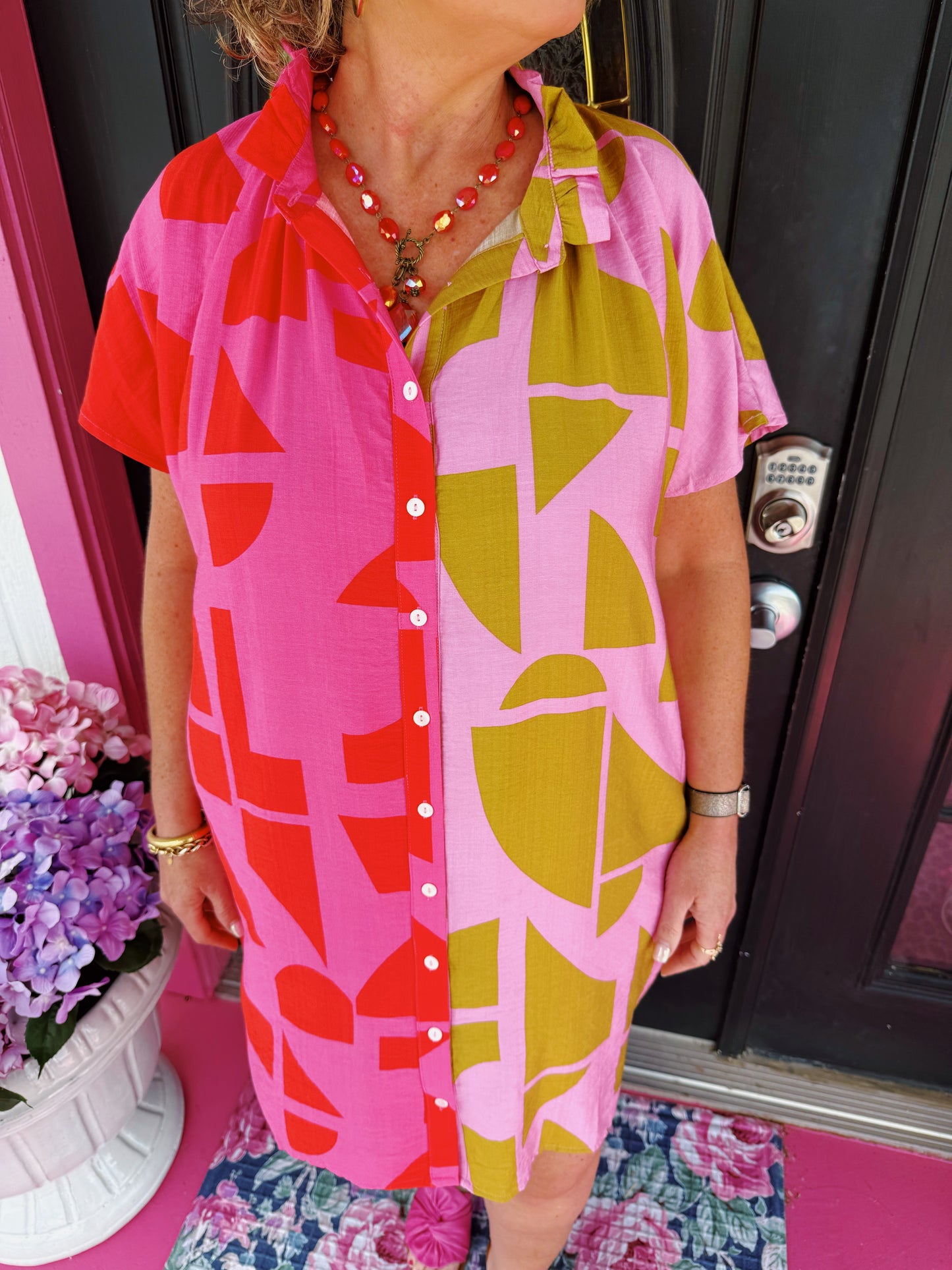 Multi Colorblock Slvless Dress