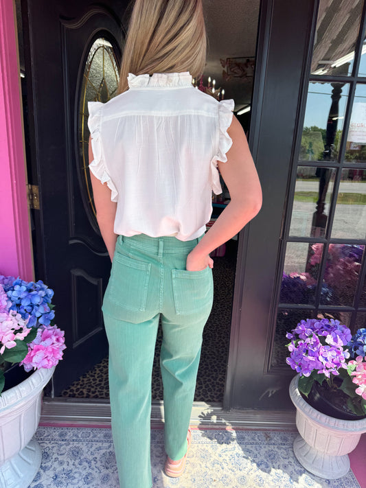 Green Apple Wide Leg Pant