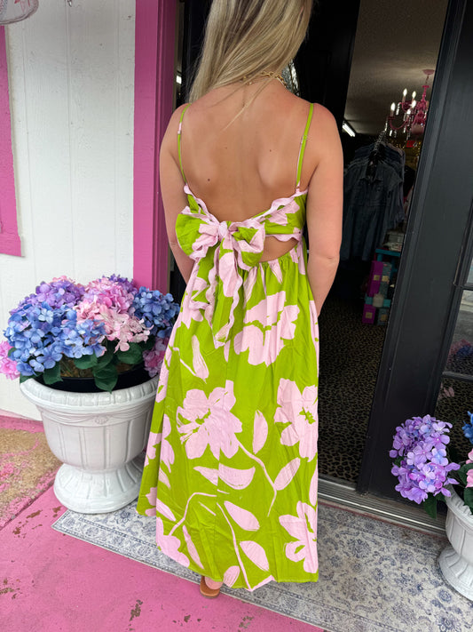 Olive Pink Multi Maxi Dress