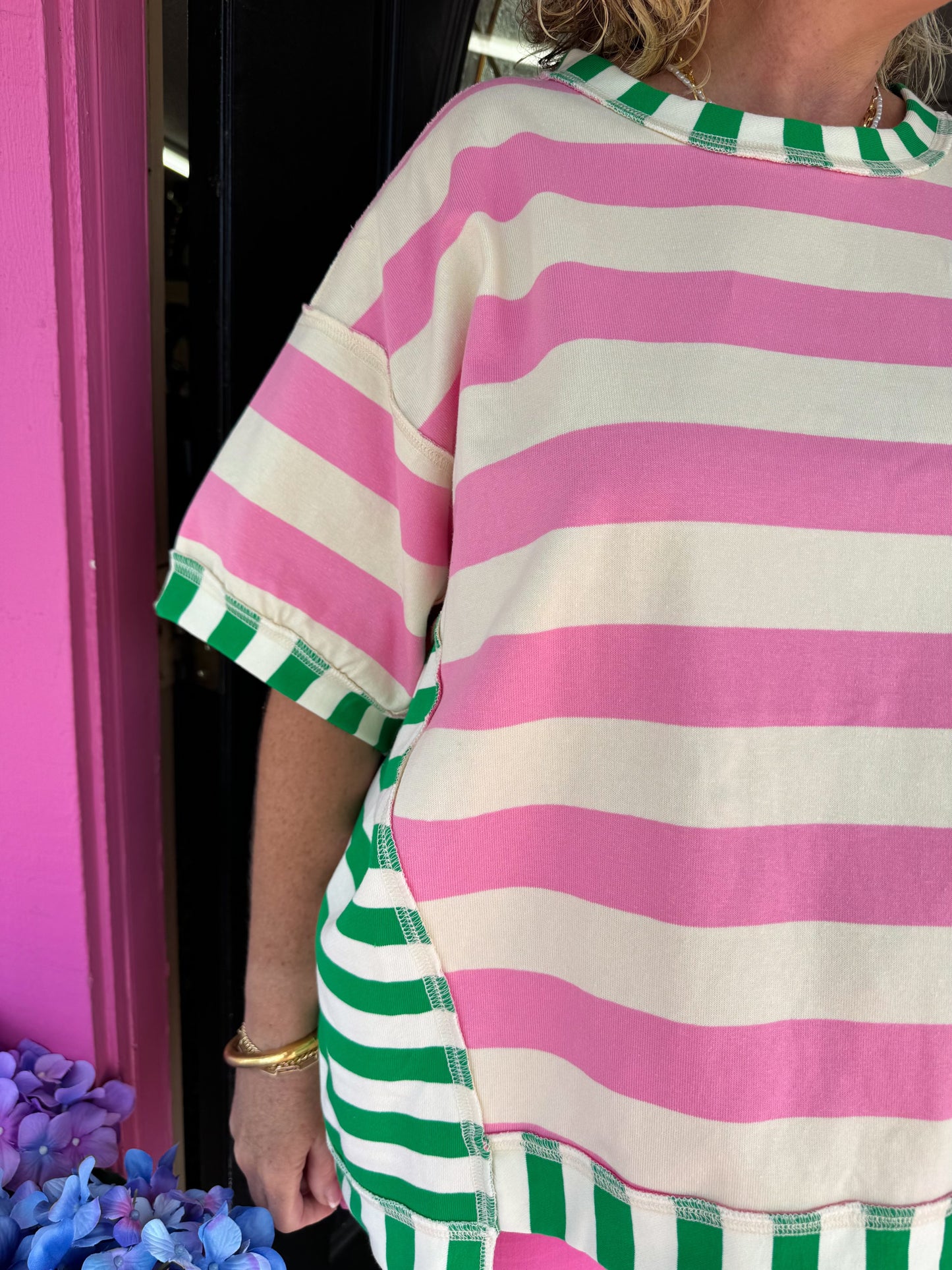 Pink Stripes Loose Fit Top