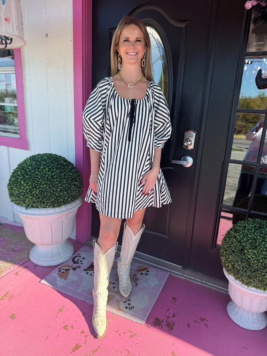 Black/White Striped Dress