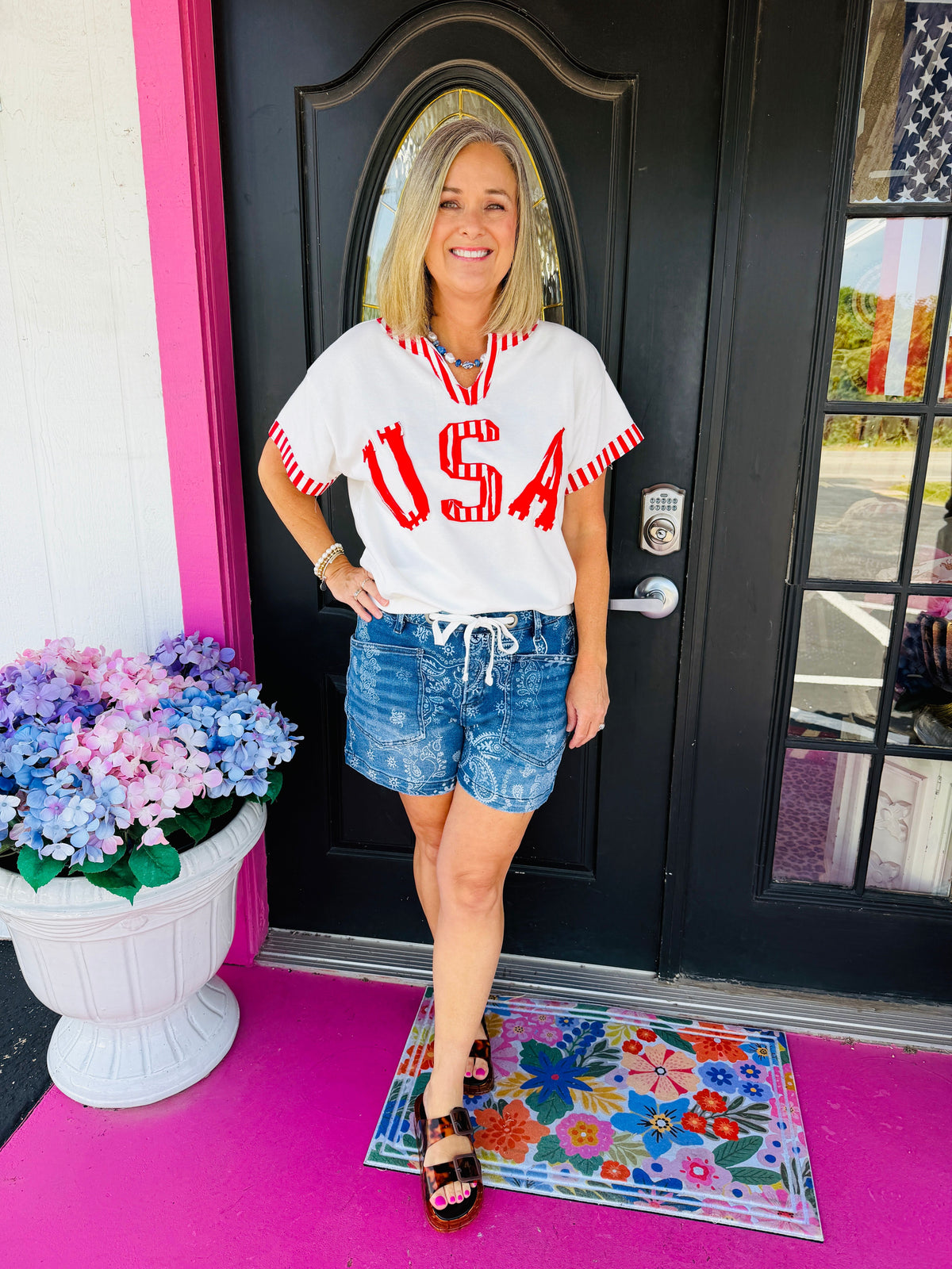 White USA SS Top