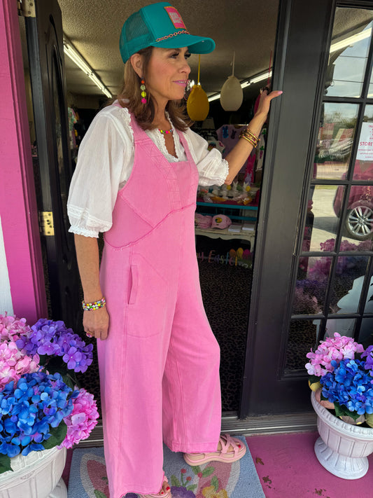 Cool Pink Terry Jumpsuit