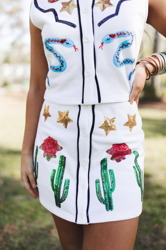 White Cowgirl Skort