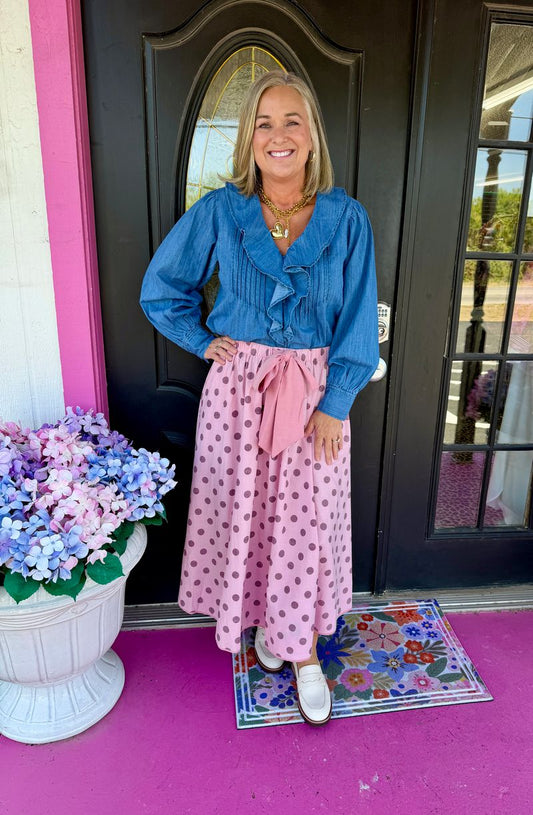 Rose Polka Dot Skirt