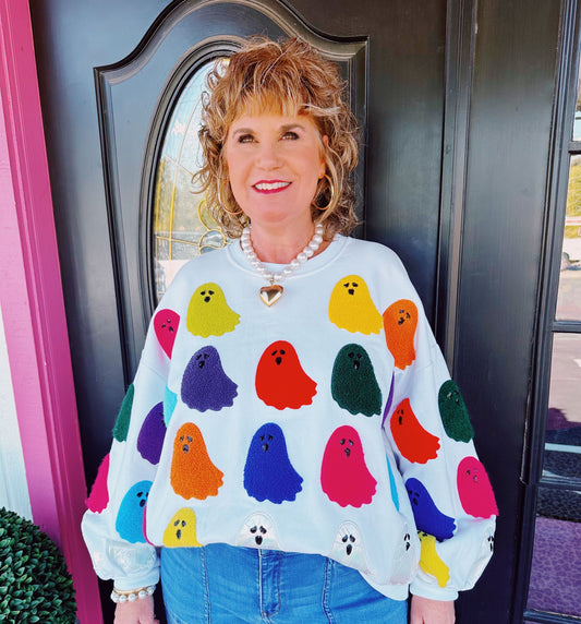 Fuzzy Ghost Sweatshirt