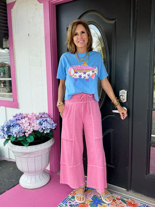 Drawstring Waist Crop Pants