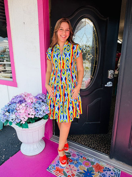 Bright Multi Color Mini Dress