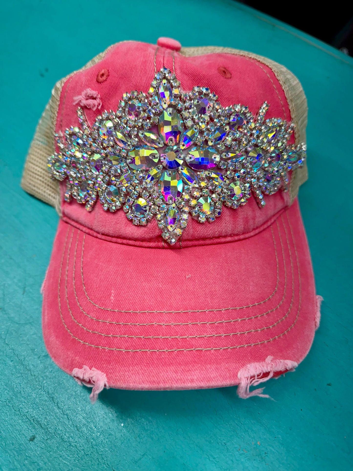 Large Rhinestone Cap