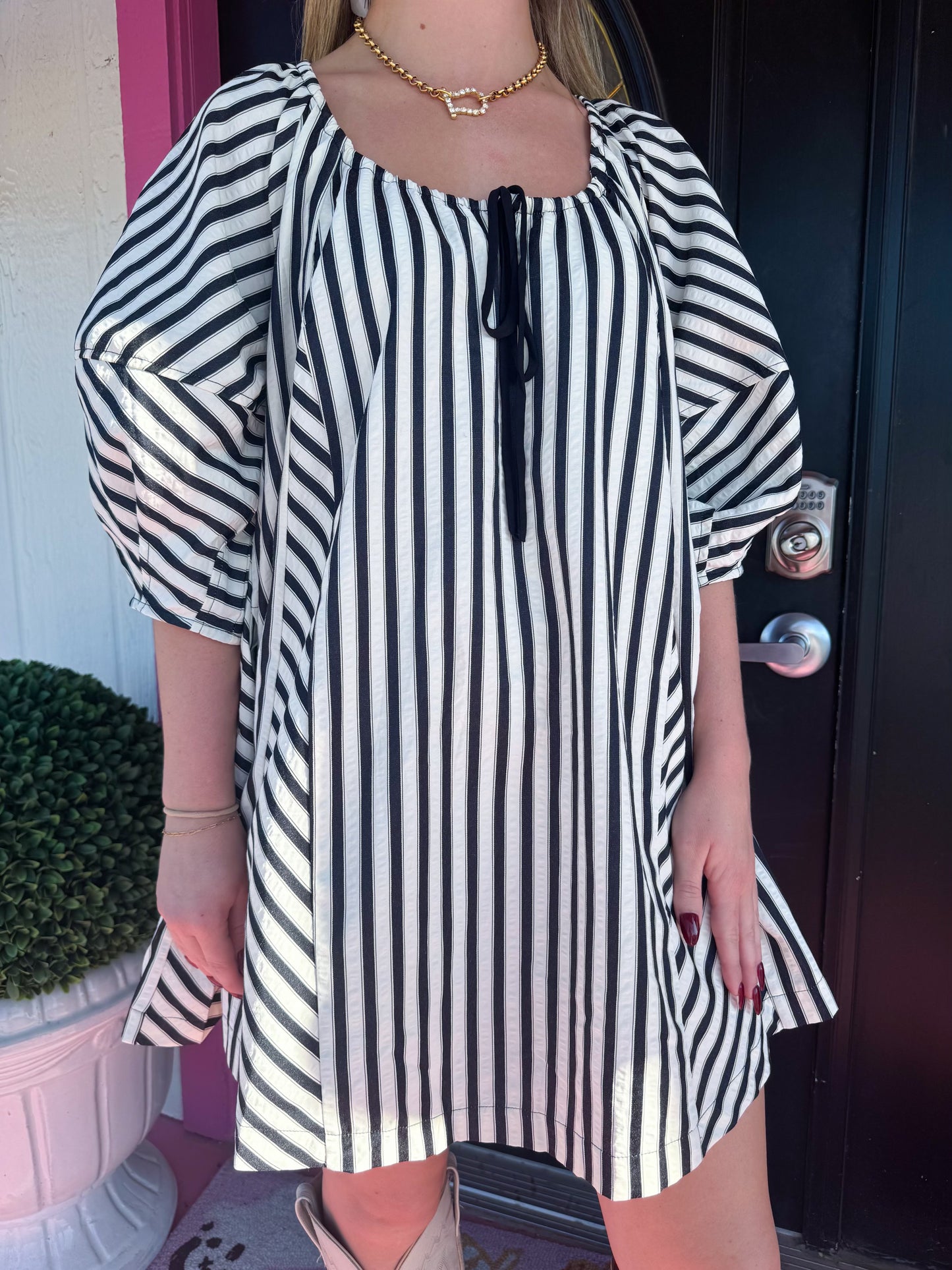 Black/White Striped Dress