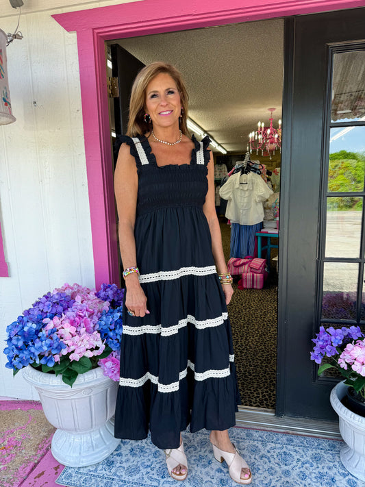 Black Tiered Maxi Dress