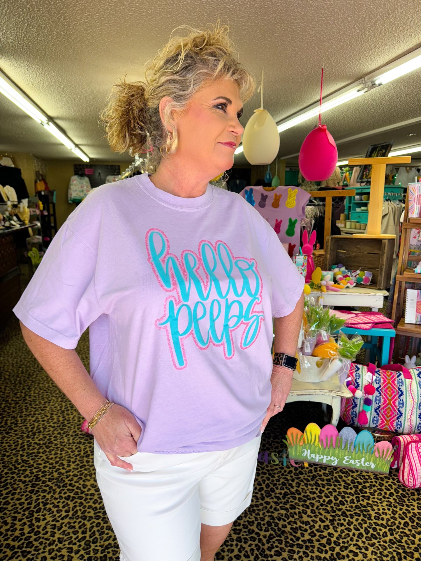 Hello Peeps Glitter Tee