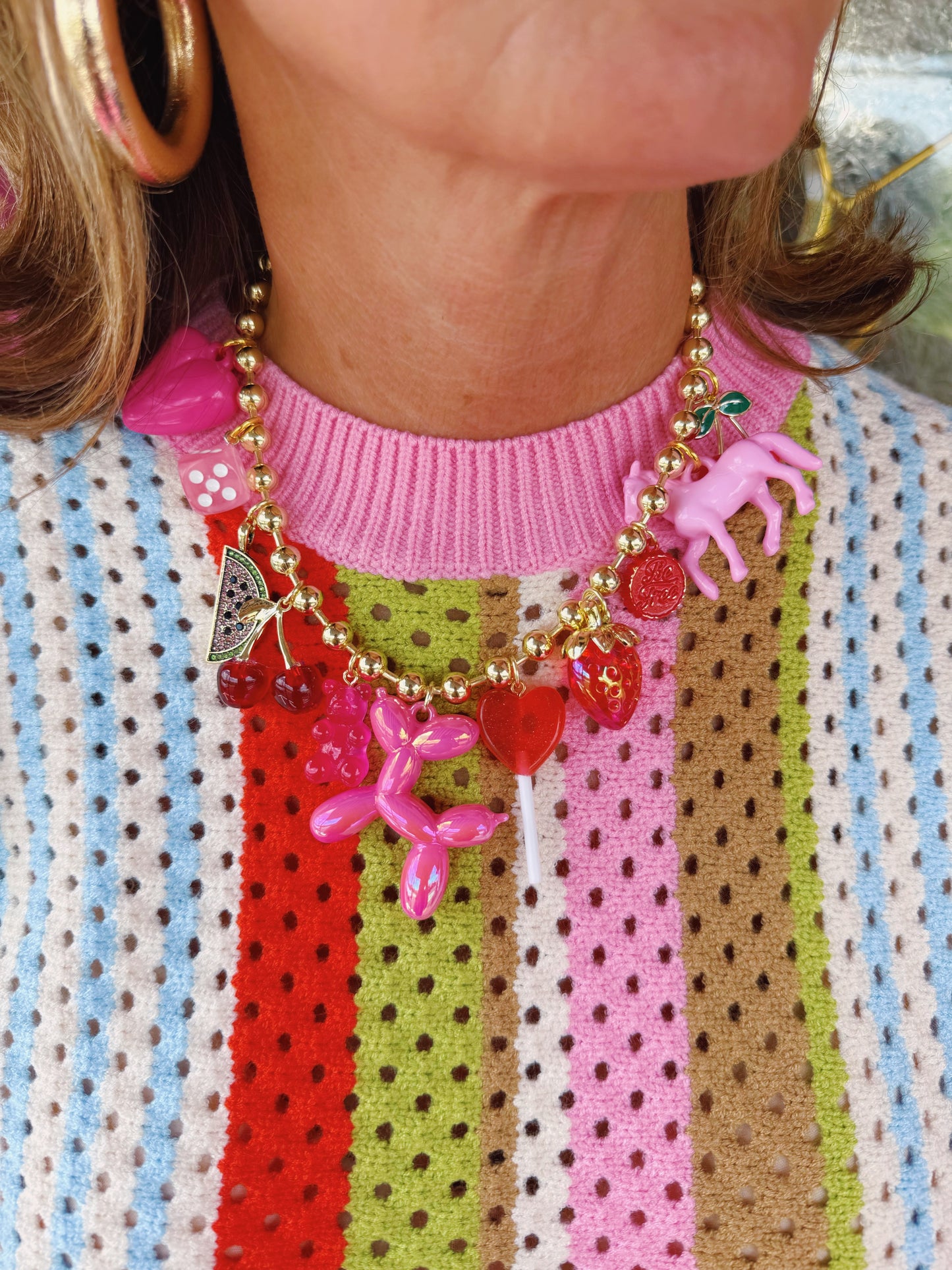 Pink Charm Necklace