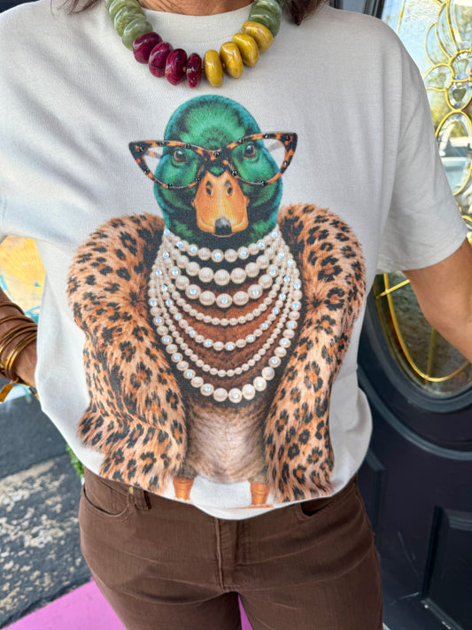 Glam Duck in Leopard Vest