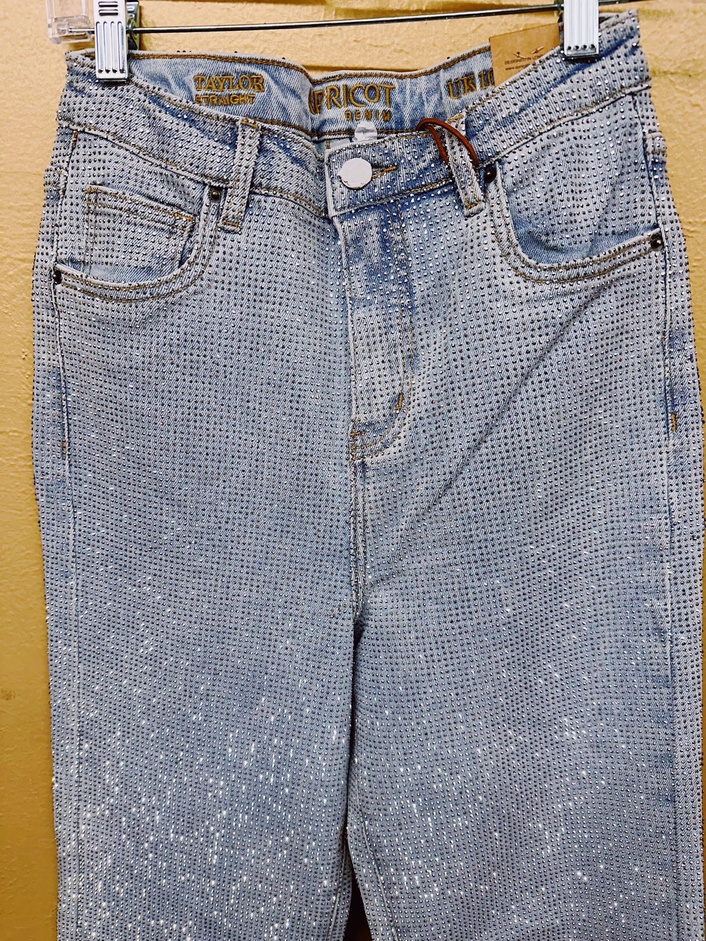 Sky Swifty Straight Rhinestone Jean
