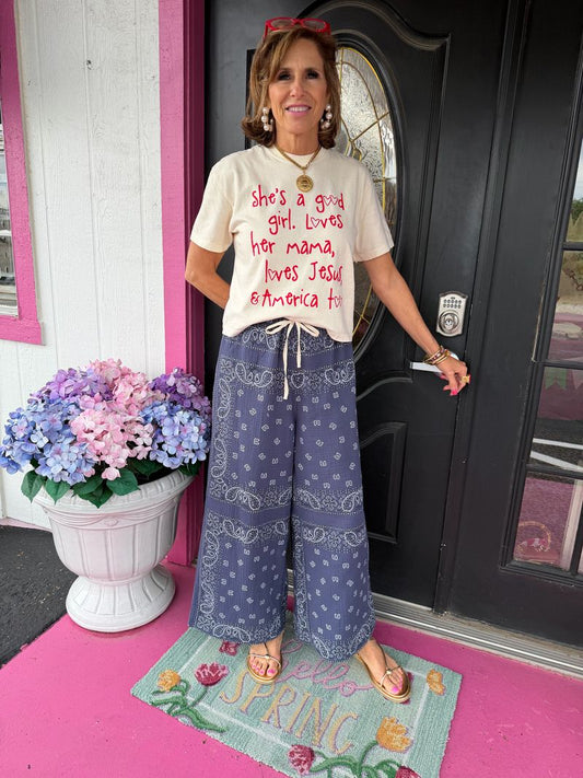 Navy Bandana Pant