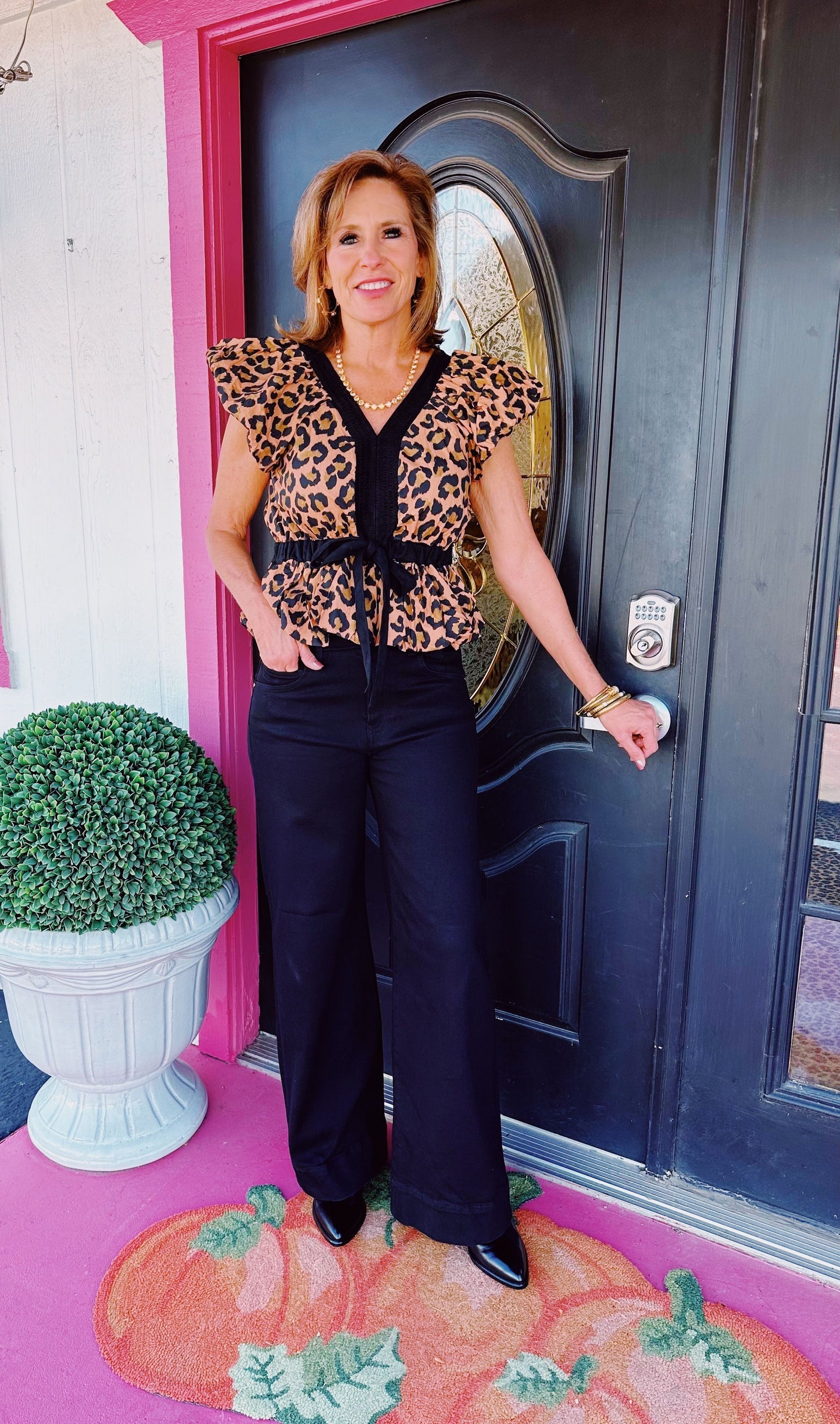 Black Cheetah Bubble Top