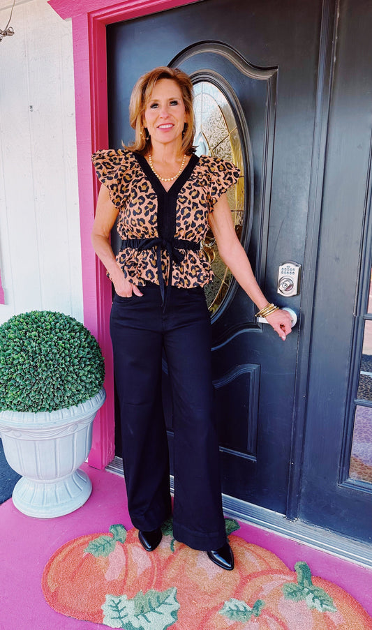 Black Cheetah Bubble Top